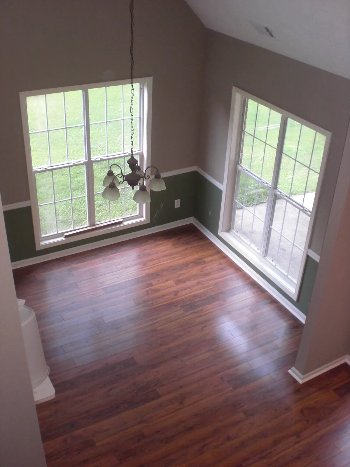 Hardwood Refinish — Dining Room with Vaulted Ceiling